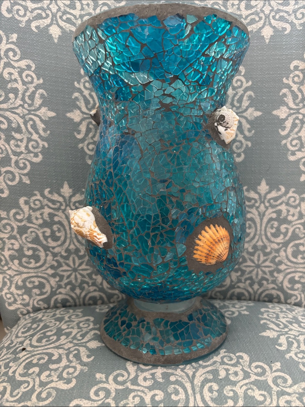 Large glass candle holder